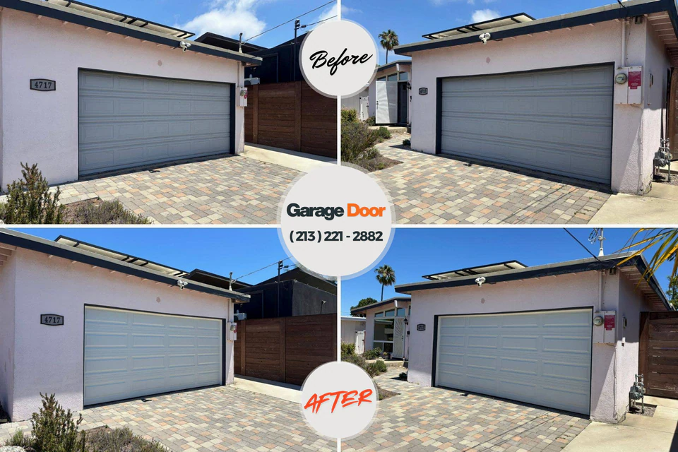Before and after: garage door repair Salmon Creek, WA